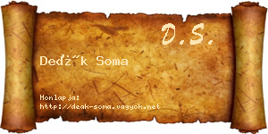 Deák Soma névjegykártya
